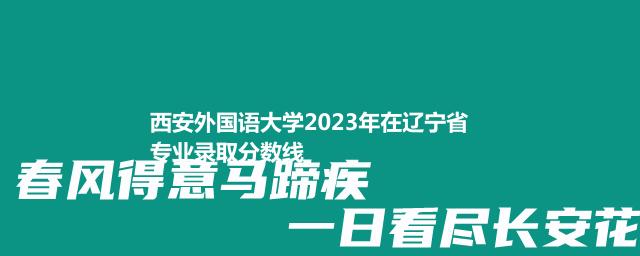 西安外国语大学2023年在辽宁省专业录取分数线