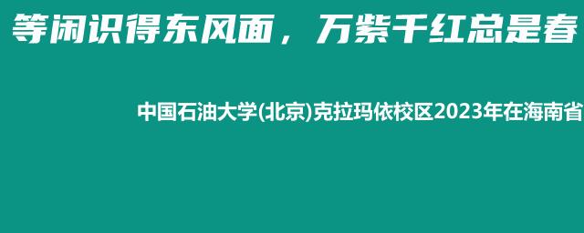 中国石油大学(北京)克拉玛依校区2023年在海南省专业录取分数线