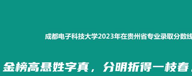 成都电子科技大学2023年在贵州省专业录取分数线