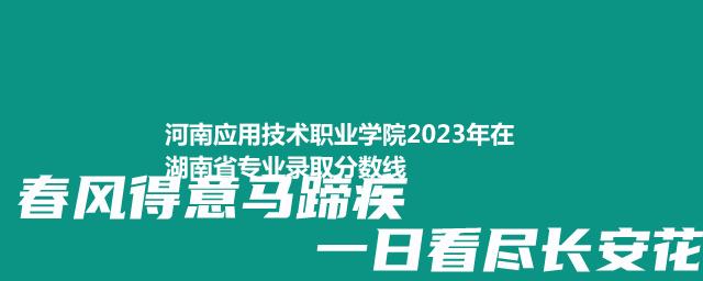 河南应用技术职业学院2023年在湖南省专业录取分数线