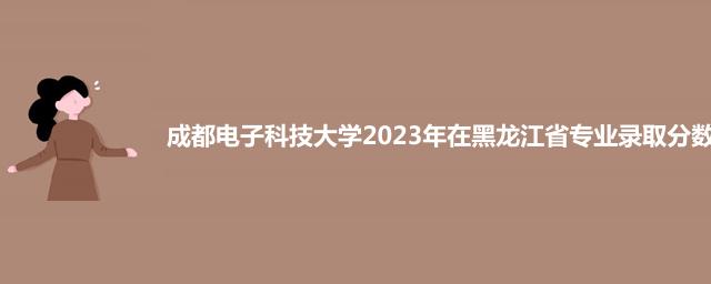 成都电子科技大学2023年在黑龙江省专业录取分数线