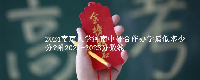 2024南京大学河南中外合作办学最低多少分?附2021-2023分数线