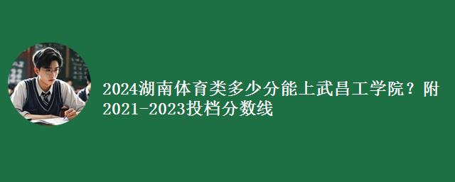 2024湖南体育类多少分能上武昌工学院？附2021-2023各专业组投档分数线